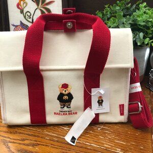 Raelra Bear Canvas Crossbody Bag Trendy Boy Crossbody Bag